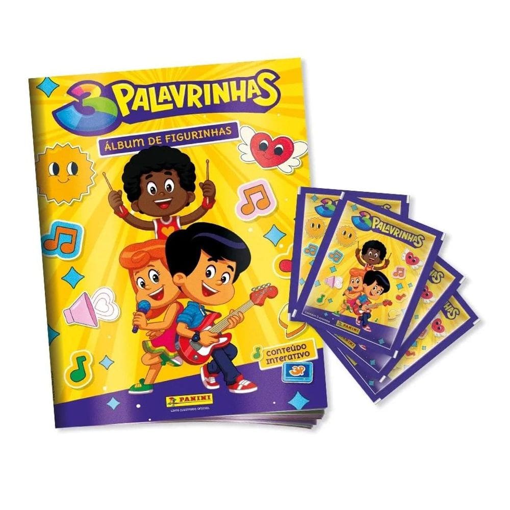 3 Palavrinhas - Álbum Capa Cartão + Kit Com 10 Envelopes