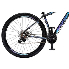 Bicicleta Aro 29 Krw Alumínio 27 Vel Freio Hidráulico Suspensão Dianteira S8 17 Preto-Azul E Roxo
