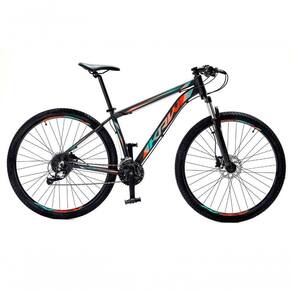 Bicicleta Aro 29 Krw Alumínio 27 Vel Freio Hidráulico Suspensão Com Trava S9 21 Preto-Azul E Laranja
