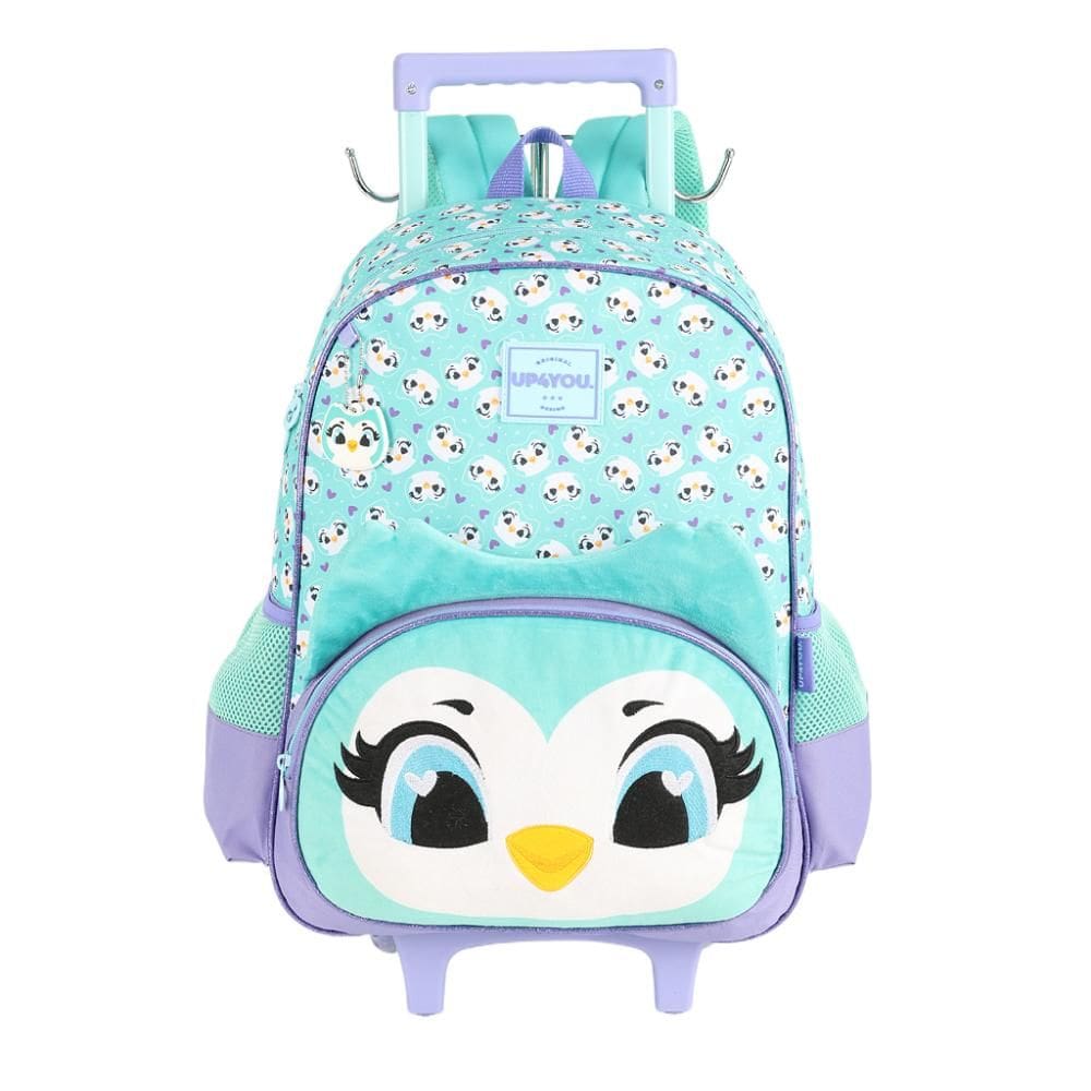 Mochila de Rodinhas Com Alça Luxcel UP4You Coruja Verde