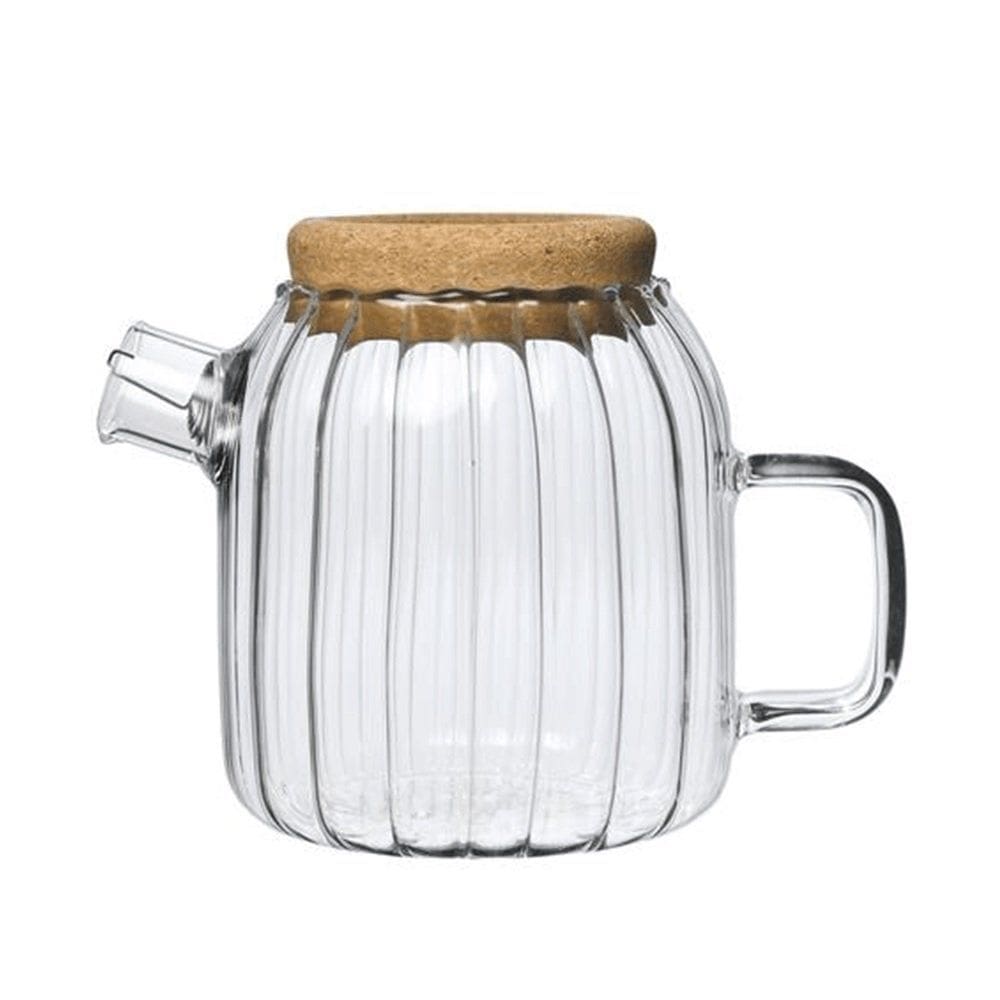 Chaleira de Vidro Borossilicato Bico Coador Hazel 650ml Transparente