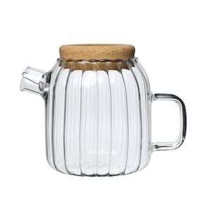 Chaleira de Vidro Borossilicato Bico Coador Hazel 650ml Transparente