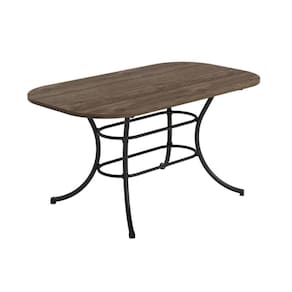 Mesa Para Cozinha 1547 + Tampo Madeirado 160x90cm Preto-legno - Carraro