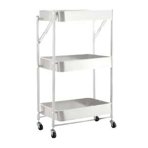 Carrinho para Servir em Metal Branco 77cm 14695-PL
