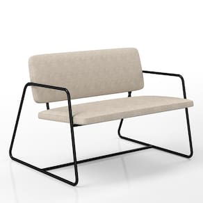 Namoradeira Decorativa Sintra Estilo Industrial Preto/suede Bege - M.a