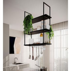 Nicho Industrial Suspenso Denver 80Cm - Preto - Preto