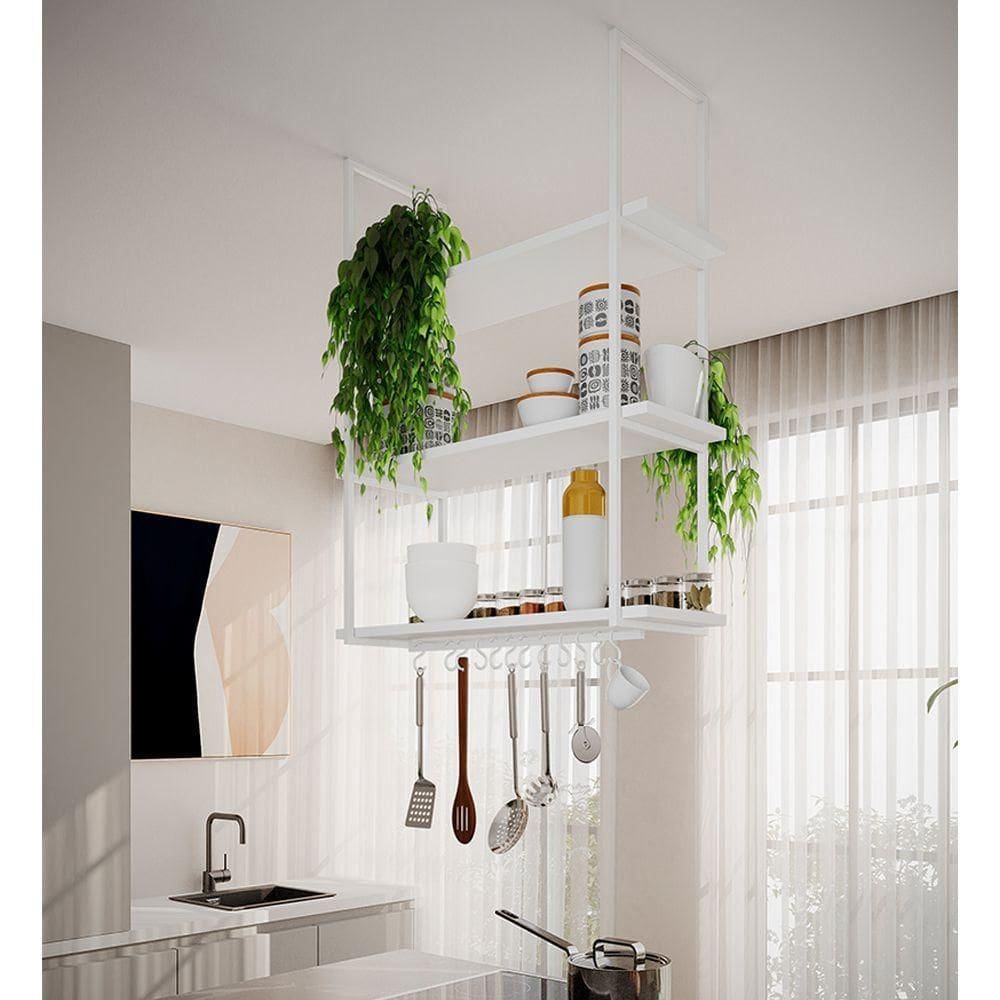Nicho Suspenso Para Divisória Apartamento Denver 80Cm - Branco - Branco