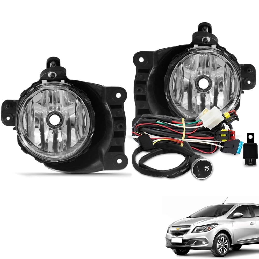 Kit Farol de Milha Onix Prisma Cobalt Spin Sonic Botão Touch