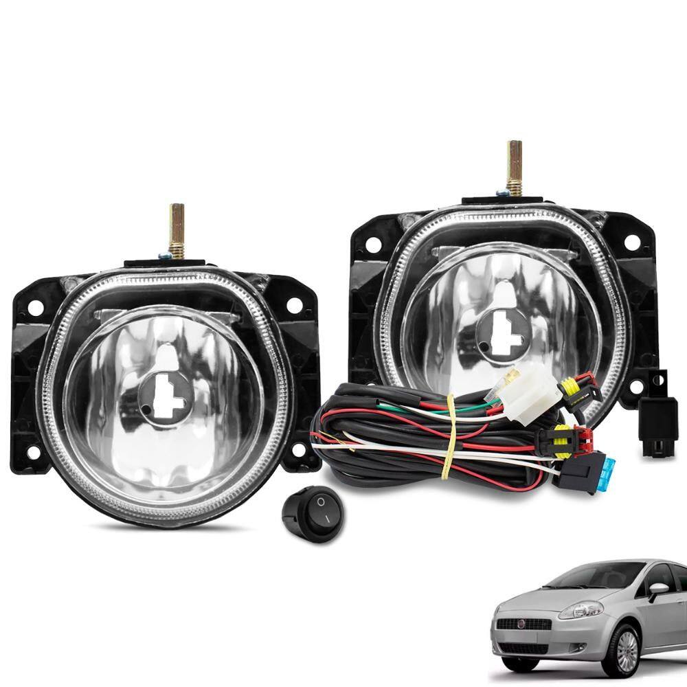 Kit Farol de Milha Punto Idea Stilo 2008 a 2016 Botão Tic Tac