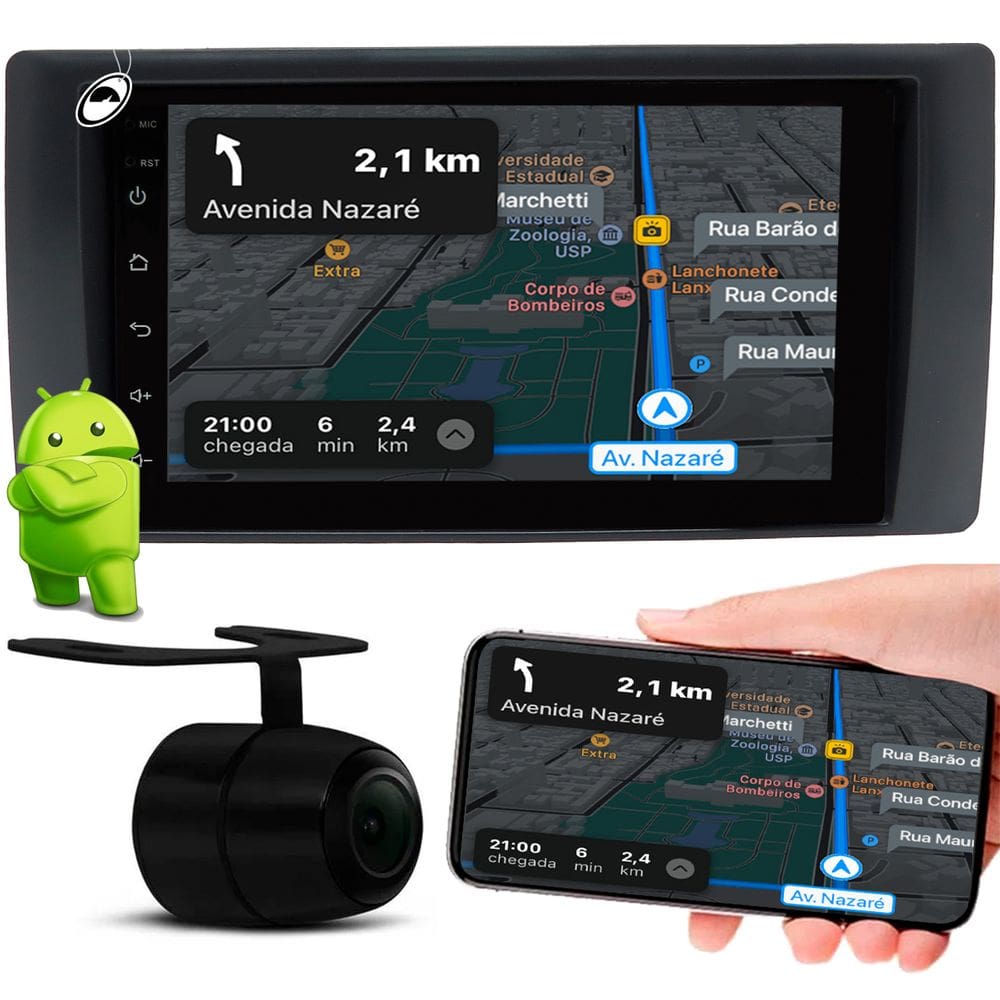 Multimidia 7" Polegadas Android S10 e Blazer Pitbull 2001 a 2011 Android Auto CarPlay + Câmera de Ré