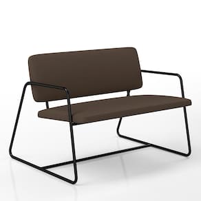 Namoradeira Decorativa Sintra Estilo Industrial Pto/suede Marrom - M.a