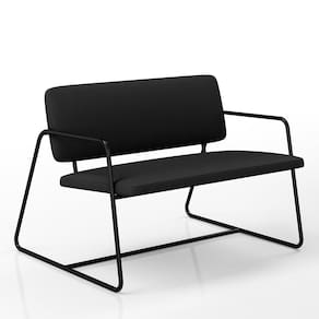 Namoradeira Decorativa Sintra Estilo Industrial Pto/suede Preto - M.a