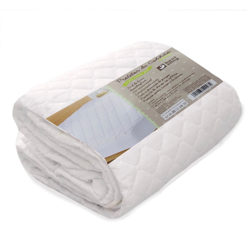 Capa Colchao Casal Box Impermeavel Grossa Antiacaro Metalasse Branco Hipoalergenico À prova de água