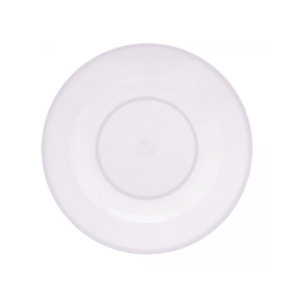 Jogo 2 Pratos Raso De Melamina Basic Branco 25cm Lyor