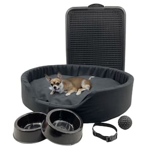 Kit Pet Pequeno Cama Europa Sanitário Comedouro Coleira Bola