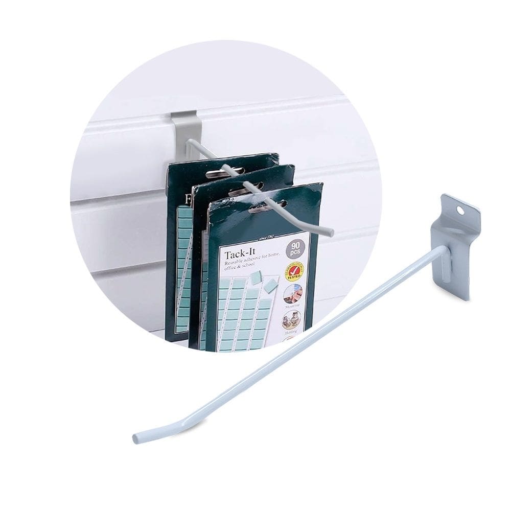 Gancho Painel Canaletado 25cm com 50 Unidades Expositor Capinha Celular Ferramentas Loja Comércio