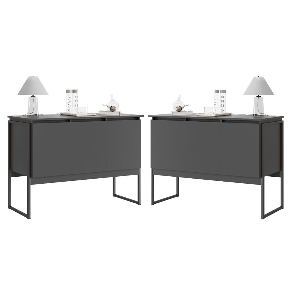 Conjunto de Buffets Industriais Milão Preto Onix