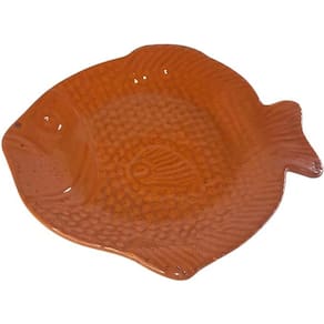 Bandeja Prato Peixe Grande Cerâmica Terracota
