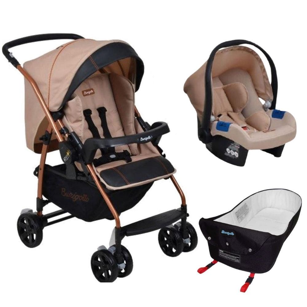 Carrinho Rio K + Cadeira Touring X Mon Amour + Ninho- Burigotto