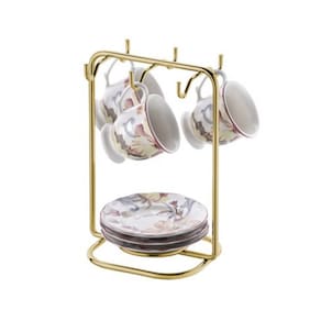 Suporte Para Xícaras E Pires De Café Em Aço Carbono Caffè Future Dourado