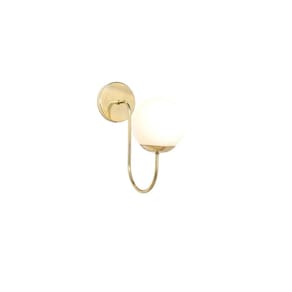 Arandela Interna Sole Curve E27 Metal Domado Ouro