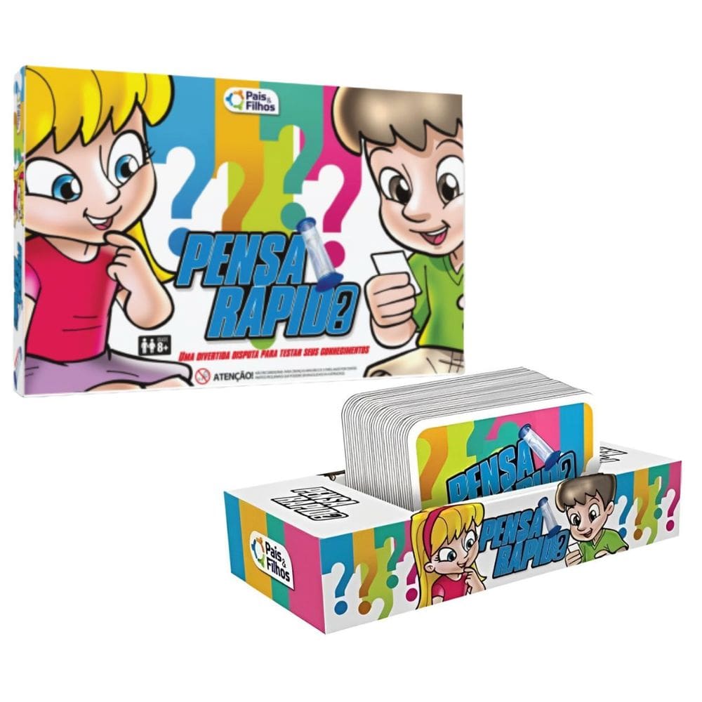 Jogo Pensa Rápido Tabuleiro Infantil Pedagógico Com 180 Cartas - Pais e Filhos