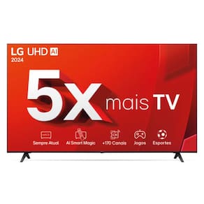 Smart TV 4K 50 Polegadas LG UHD 50UT8050 Processador A5 Ger7 AI Alexa/Chromecast integrado Otimizador de Jogos webOS 24 Controle Smart Magic
