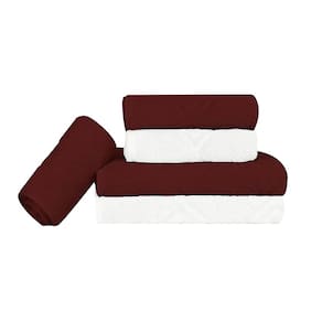 Kit de Toalha Banho Rosto Tapete 5 Peças Malbec e Branca Max Sonhare Ouro - Sultan