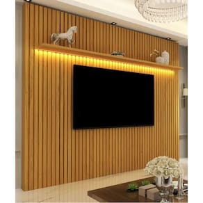 Painel para TV 70 polegadas 2.30m Ripado com LED Nobre Naturale - Gelius Móveis