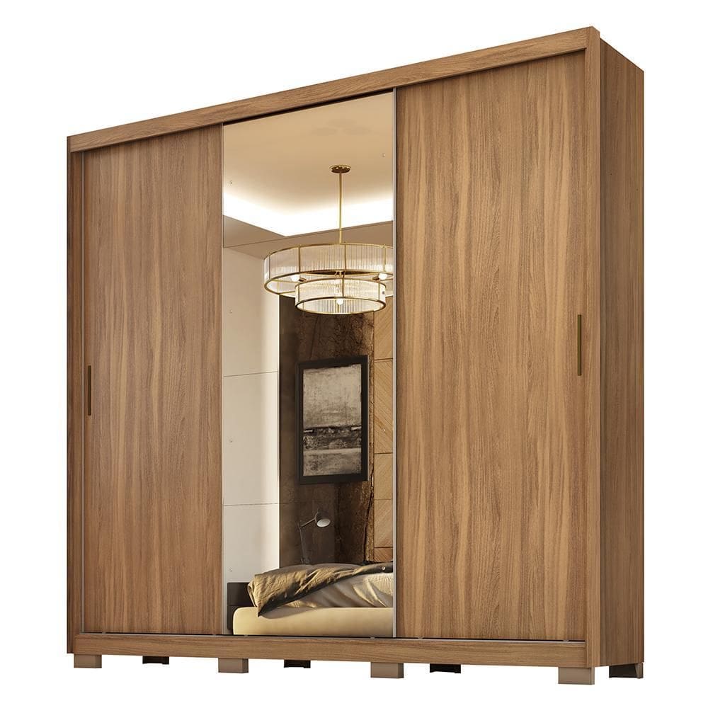 Guarda Roupa Dalila 3 Portas, 4 Gavetas, 4 Cabideiros com Espelho e Pés - Demóbile