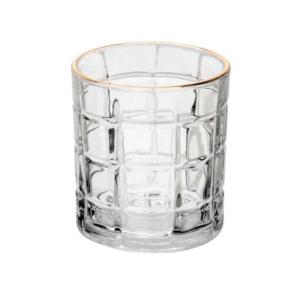 Copo de Cristal com Fio de Ouro Square 330ml - Lyor