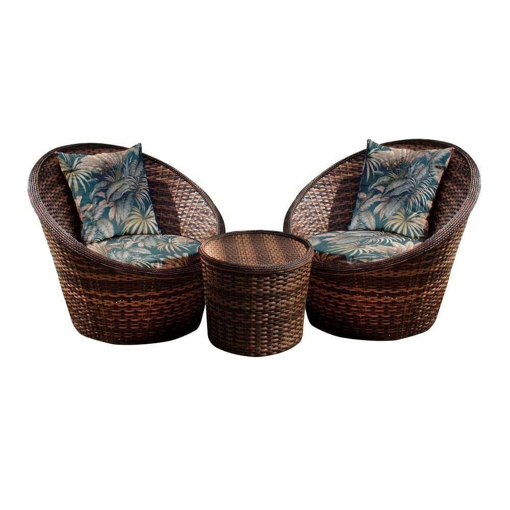 Conjunto De 2 Poltronas Bola + 1 Mesa Centro Palmares