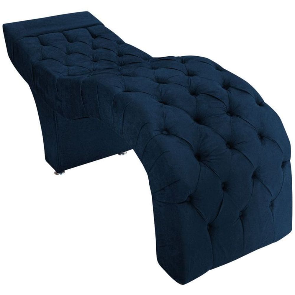 Maca Estética Estofada Capitonê Para Cílios E Sobrancelhas - Azul Marinho