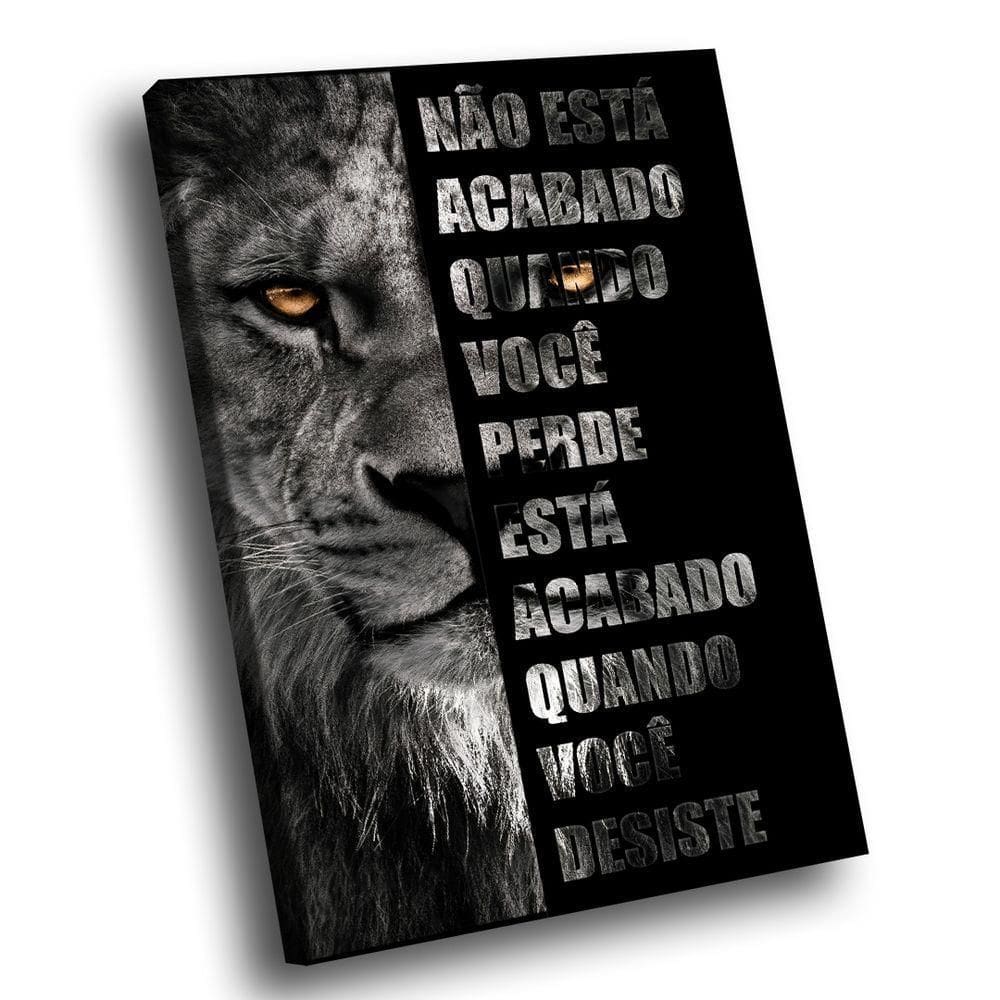 Quadro Leão Nunca Desista