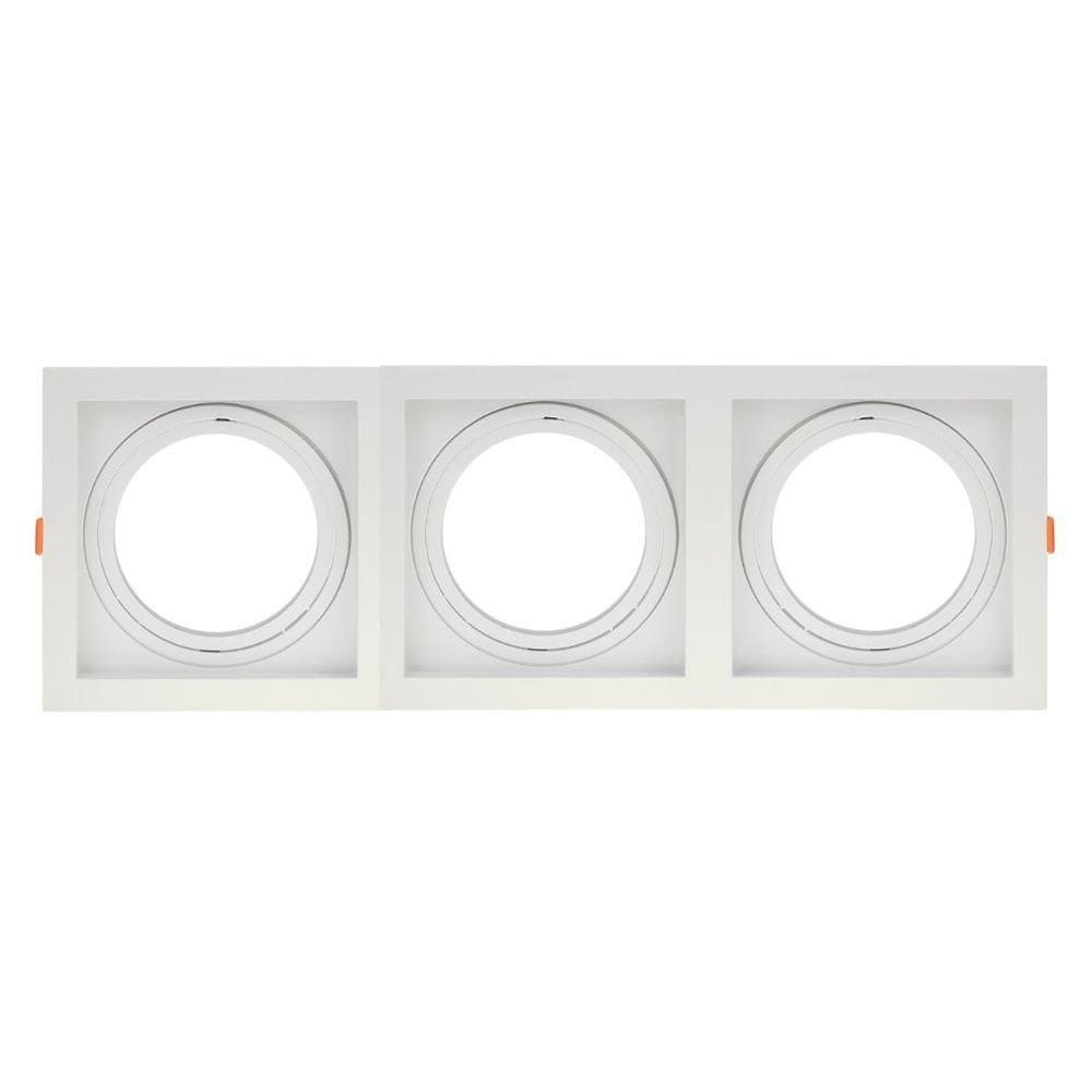 Spot De Embutir Quadrado Recuado Triplo Ar111 Direcionável Branco
