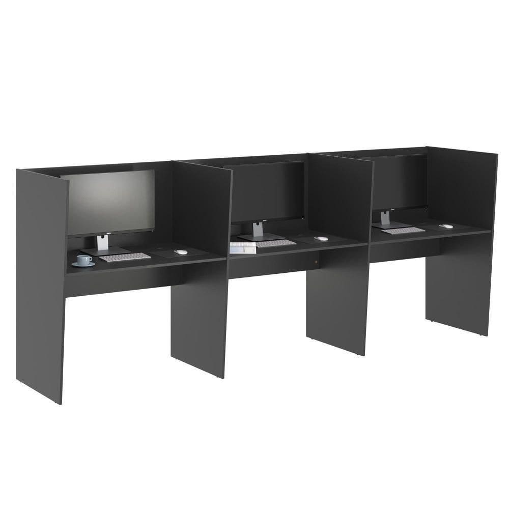 Guiche Office 3 Lugares Irlanda Preto Onix