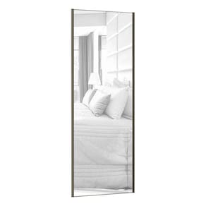 Porta De Correr 80cm Com Espelho, Puxador Inox