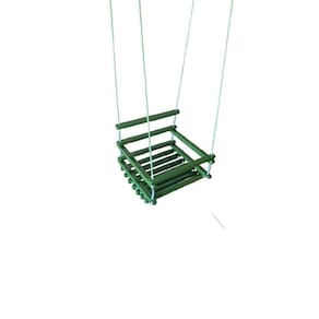 Balanço Gangorra Infantil Madeira 40x35 Verde Suporta 80kg