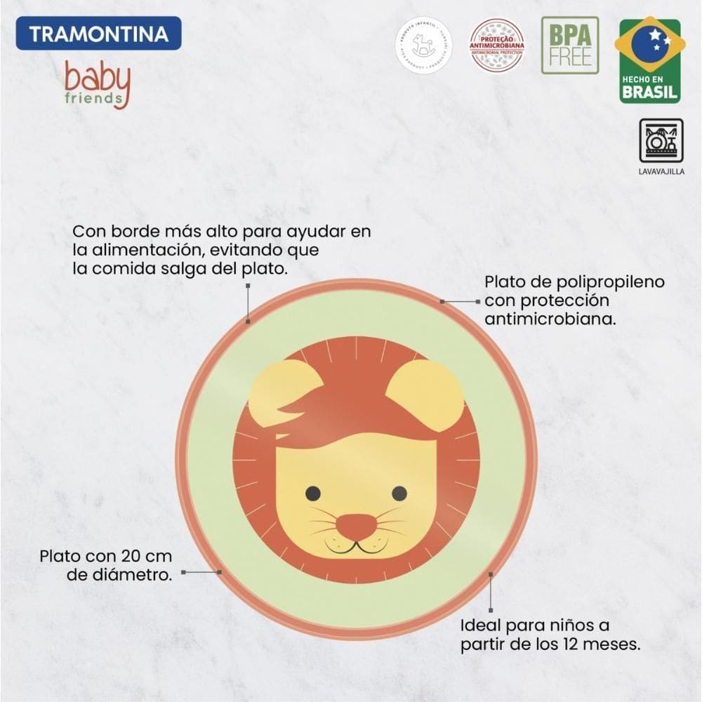 Prato Infantil Tramontina Baby Friends Laranja