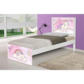 Cama Juvenil Barcelona Unicórnio Com Colchão
