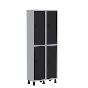 Roupeiro Aco Light 2v 04 Portas Gr302/4 Cinza/Preto