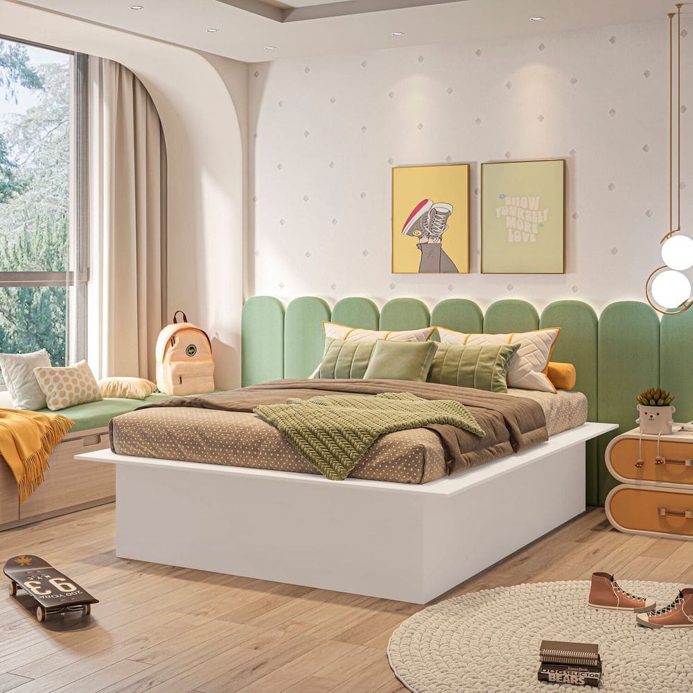 Cama Box Casal Juvenil Ária Yescasa Branco