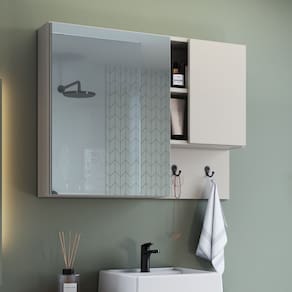 Armário Espelheira para Banheiro com 2 Portas e Nichos Arenas