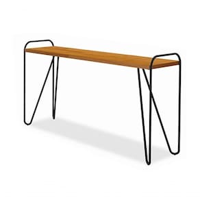 Aparador Com Pés Em Metal Tubular Gênova Pinus / Metal Preto - Luapa