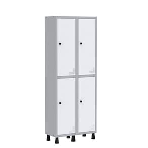 Roupeiro Aco Light 2v 04 Portas Gr302/4 Cinza/Branco