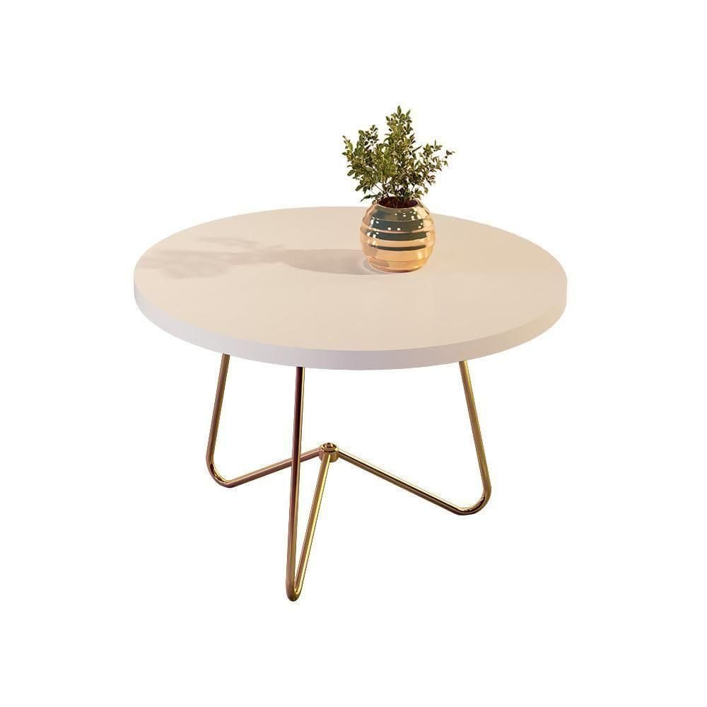 Mesa De Centro Ferrara Perola Pe Dourado