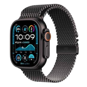 Apple Watch Ultra 2 (GPS + Cellular 49mm) Caixa Preta de Titânio com Pulseira Milanês de Titânio Preta - M