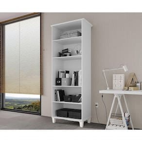 Armário Organizador Multiuso Com Prateleiras Library Branco - Luapa