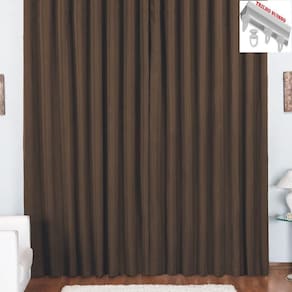 Cortina Pryme 2 Metros Sala Quarto Em Oxford Para Trilho Suisso - Tabaco