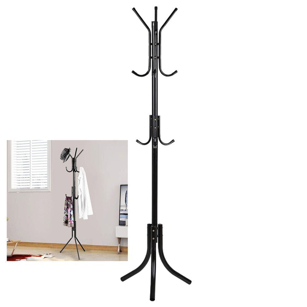 Cabideiro Mancebo Arara Roupa Bolsa Chapeu Toalha Casaco Blusa 9 Ganchos Quarto Closet Casa Sala Organizaçao Versatil Multiuso